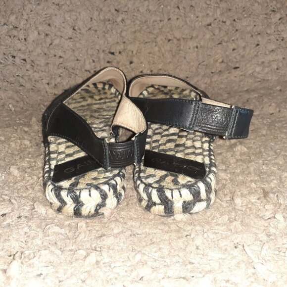 GAIMO-Black/Silver Flatform Espadrille Sandals-Anthropologie-Sz 39-Near Mint - Picture 5 of 6